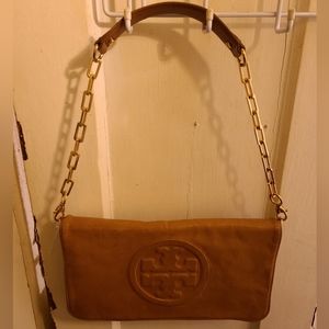 Tory Burch Brown Leather Reva Shoulder Bag/Clutch